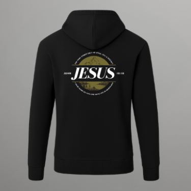 JOHN 10:10 PREMIUM MENS HOODIE (ENGLISH)