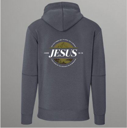 JOHN 10:10 PREMIUM MENS HOODIE (ENGLISH)